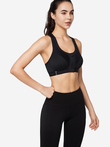 Yvette Sports Bustier Sport-BH in Schwarz: predná strana