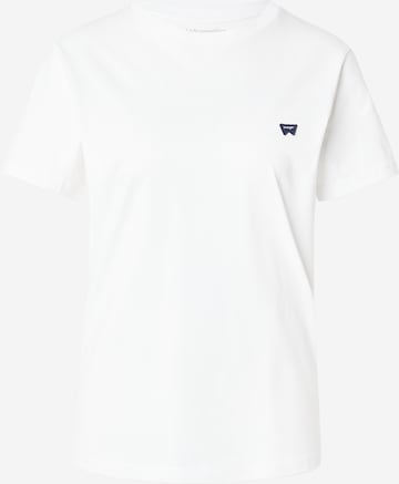 WRANGLER Футболка 'SIGN_OFF' в Белый: спереди