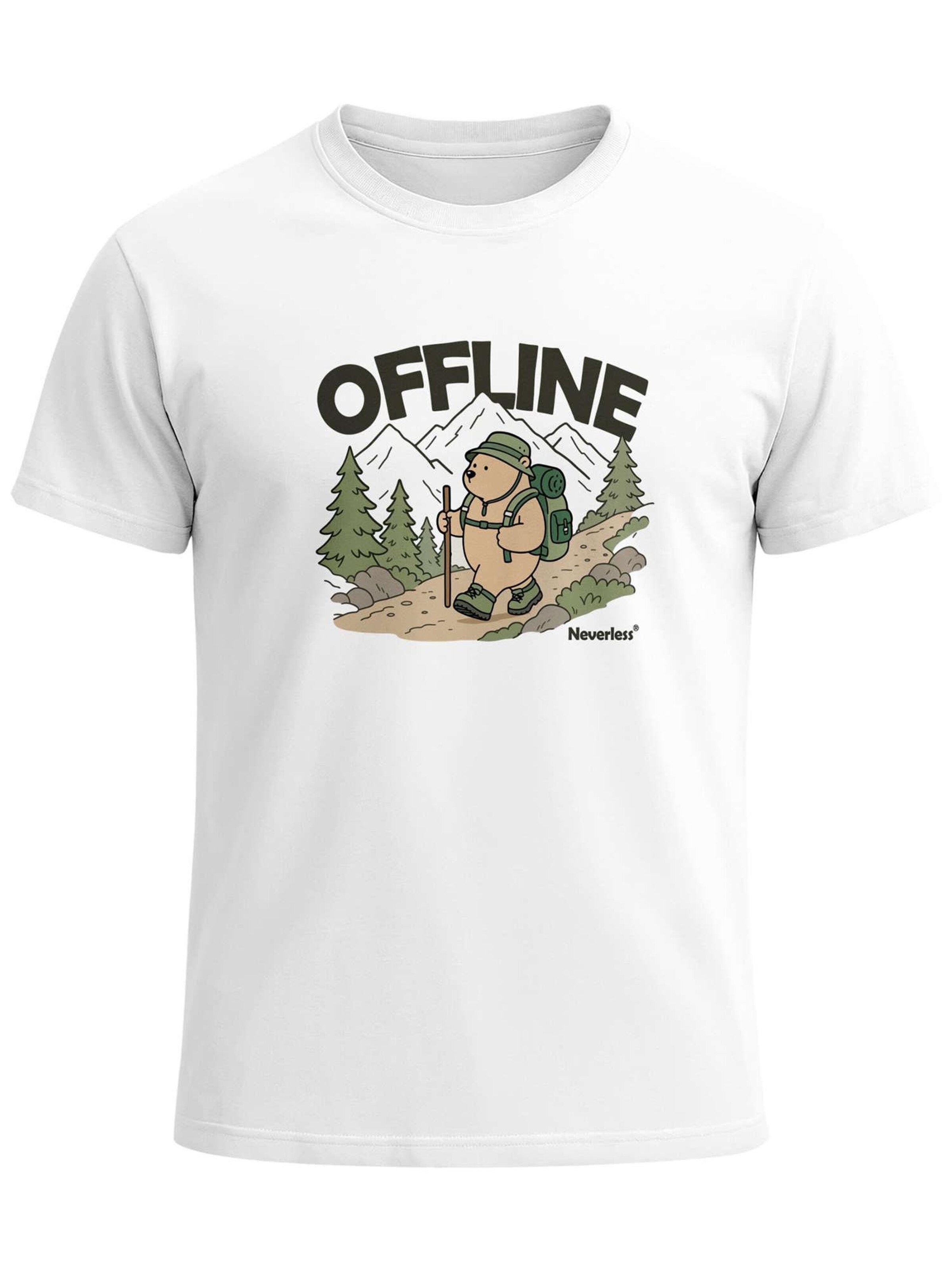 Neverless Shirt 'Hike Adventure Bear' in White: front