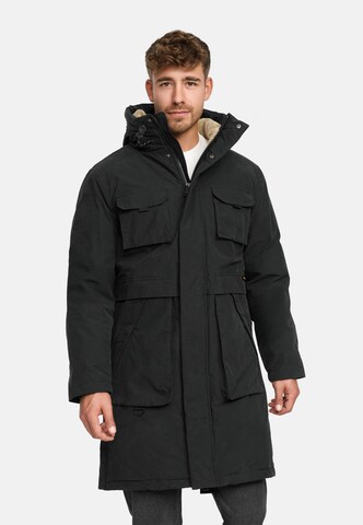 INDICODE JEANS Winter parka 'INKristof' in Black: front