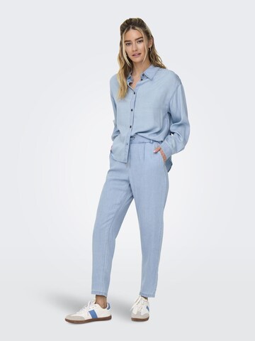 ONLY Tapered Bandplooibroek 'ONLPoptrash' in Blauw
