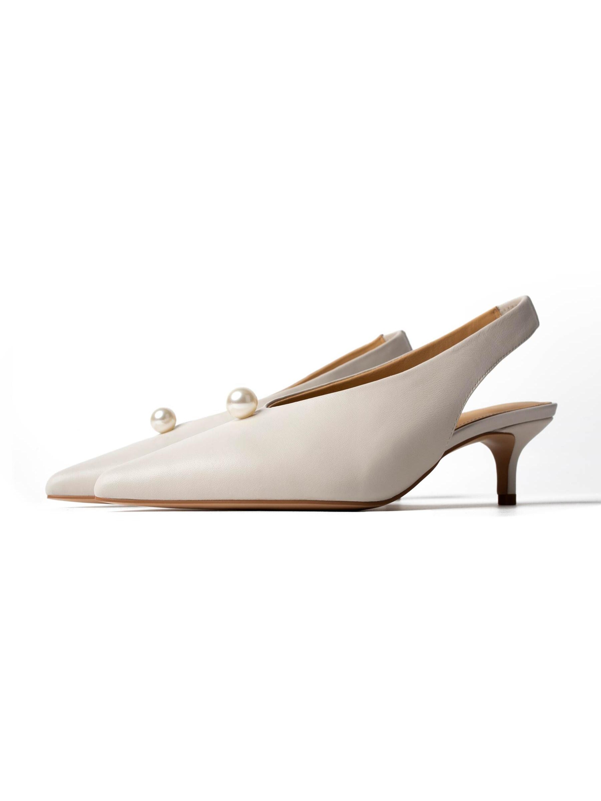 Escarpins à bride arrière 'COME ACROSS' L37 HANDMADE SHOES en blanc