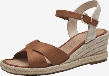 Sandales à lanières Tamaris en marron : devant