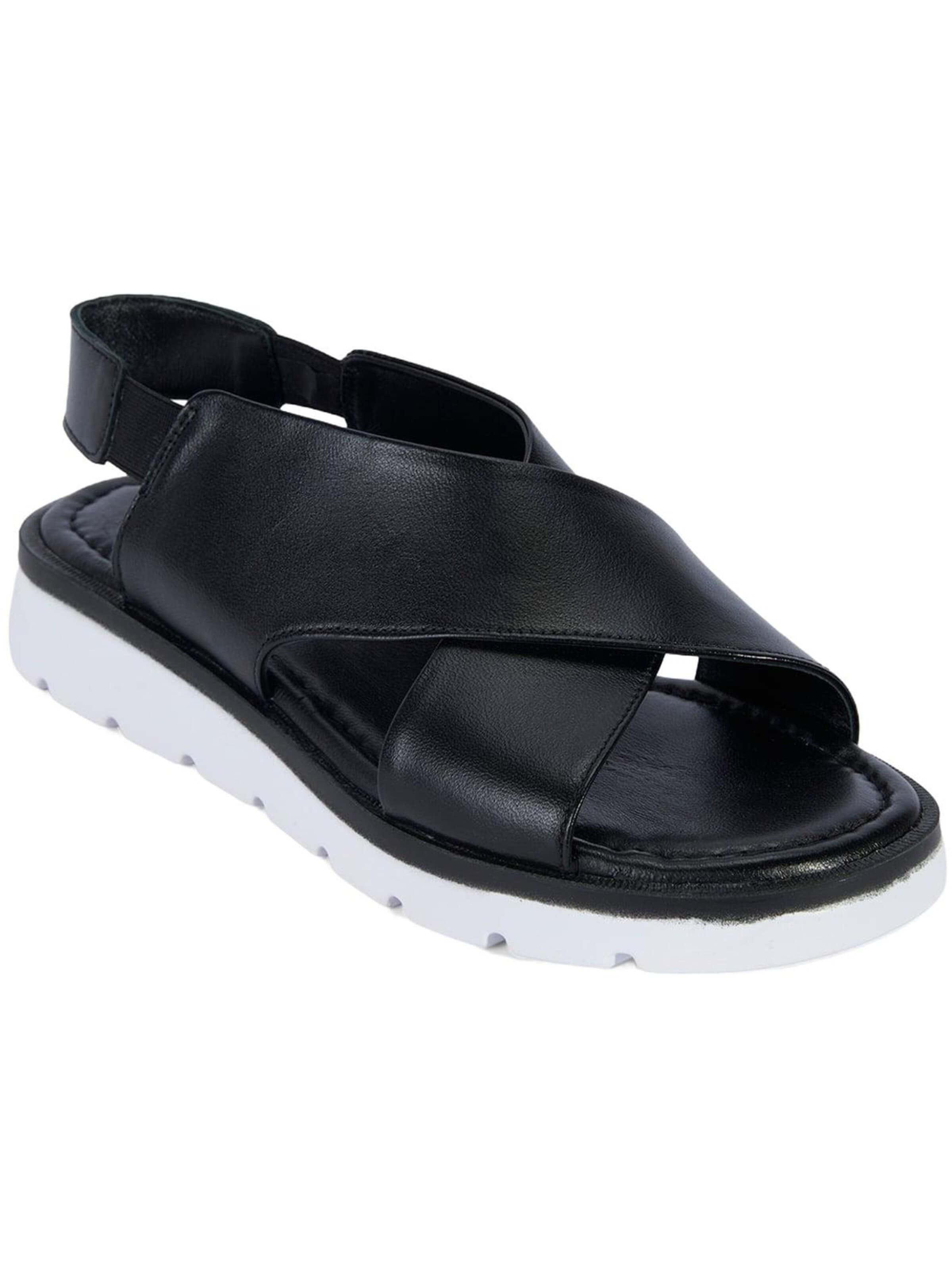 Desa Sandal 'Sandalen mit gekreuzten Riemen' in Black: front