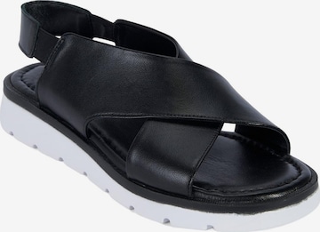 Desa Sandal 'Sandalen mit gekreuzten Riemen' in Black: front