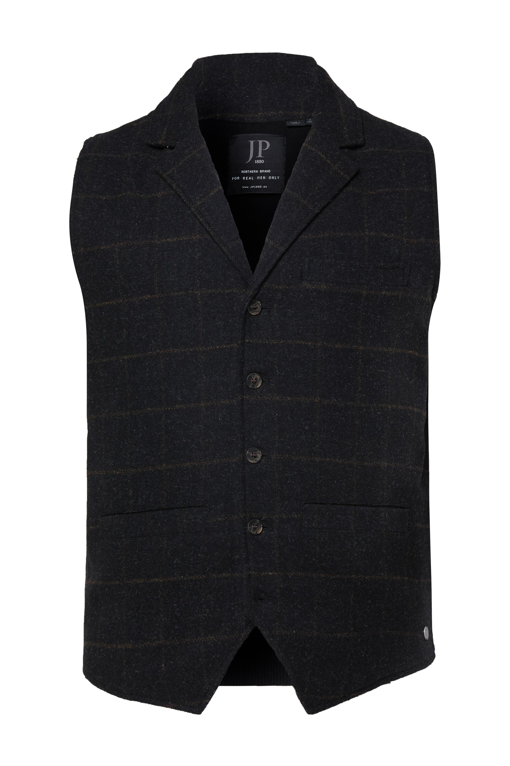 JP1880 Weste in Schwarz: Vorderseite