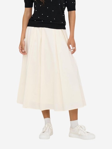 Gonna 'Onlmaila Long Pleat Skirt Ox Wvn 15369555' di ONLY in bianco: frontale