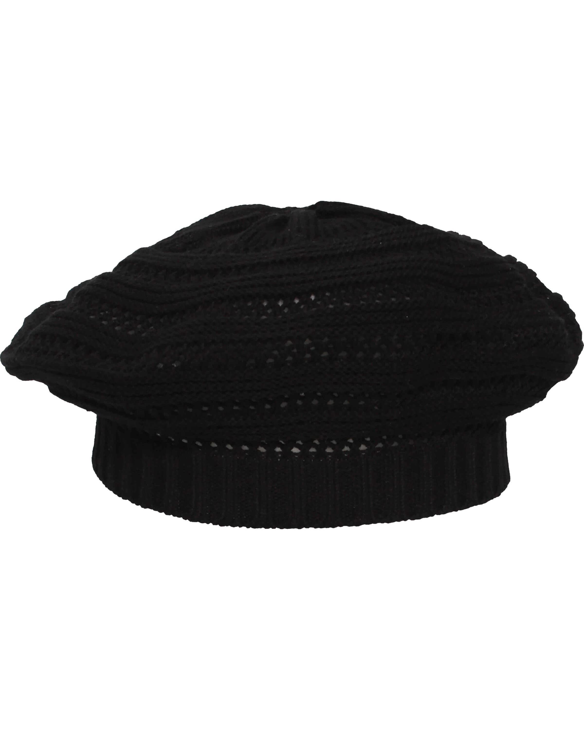 LOEVENICH Baskenmütze in Schwarz: Vorderseite