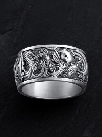 REYTEL Ring 'KOI CARPS AND WAVES' in Silver