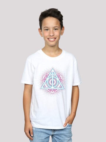 T-Shirt 'Harry Potter Neon Heiligtümer des Todes' F4NT4STIC en blanc : devant