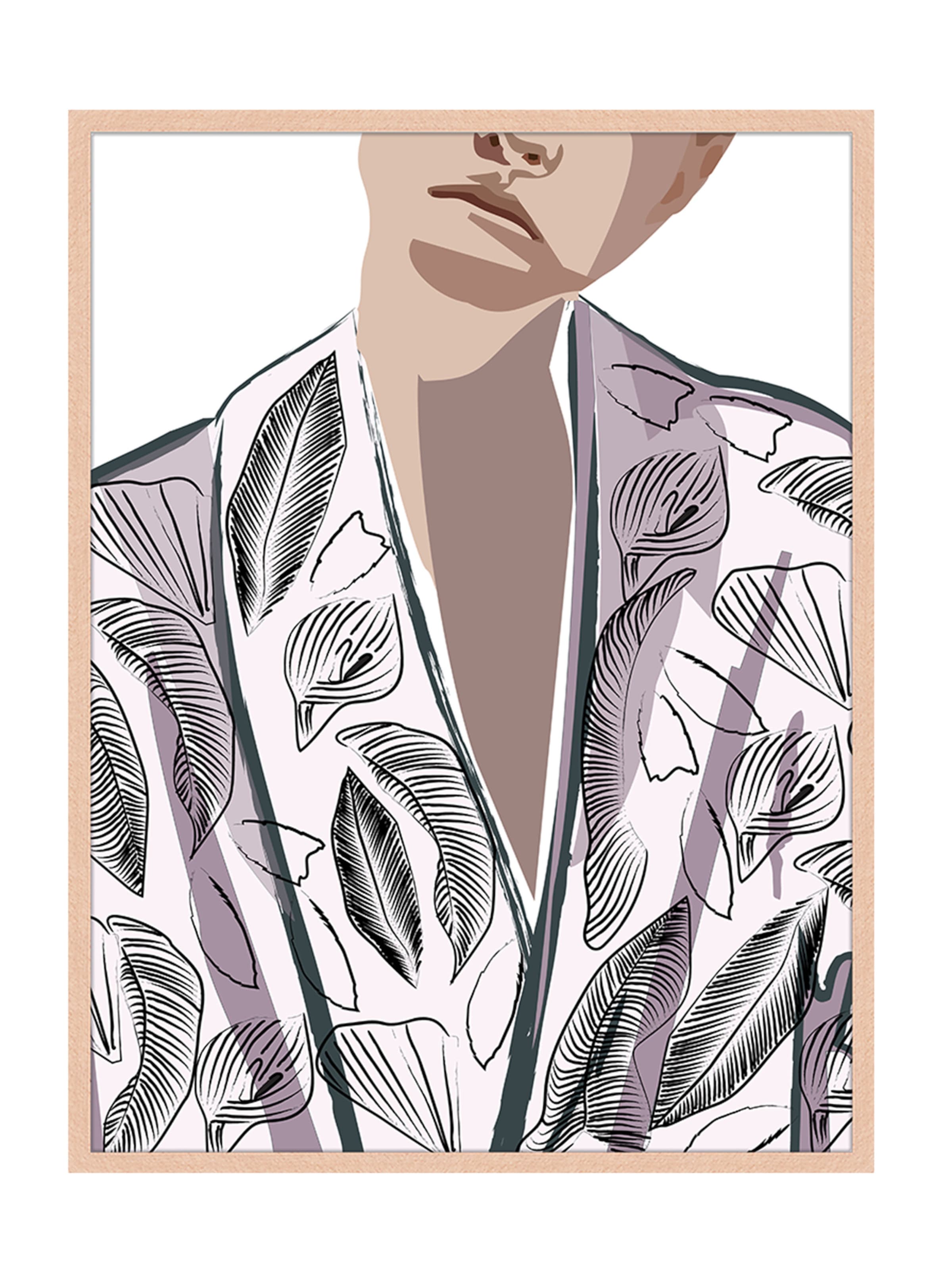 Liv Corday Image 'Woman in Printed Jacket' in Brown: front