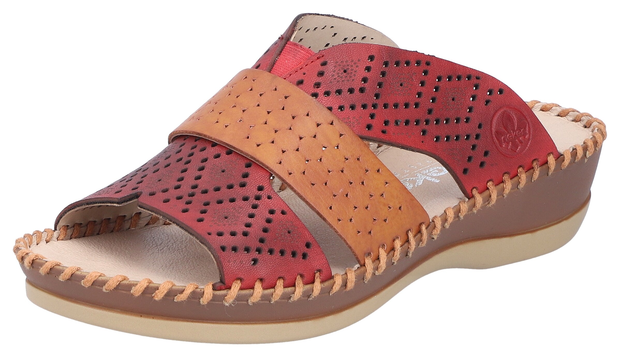 Rieker Mules in Red: front
