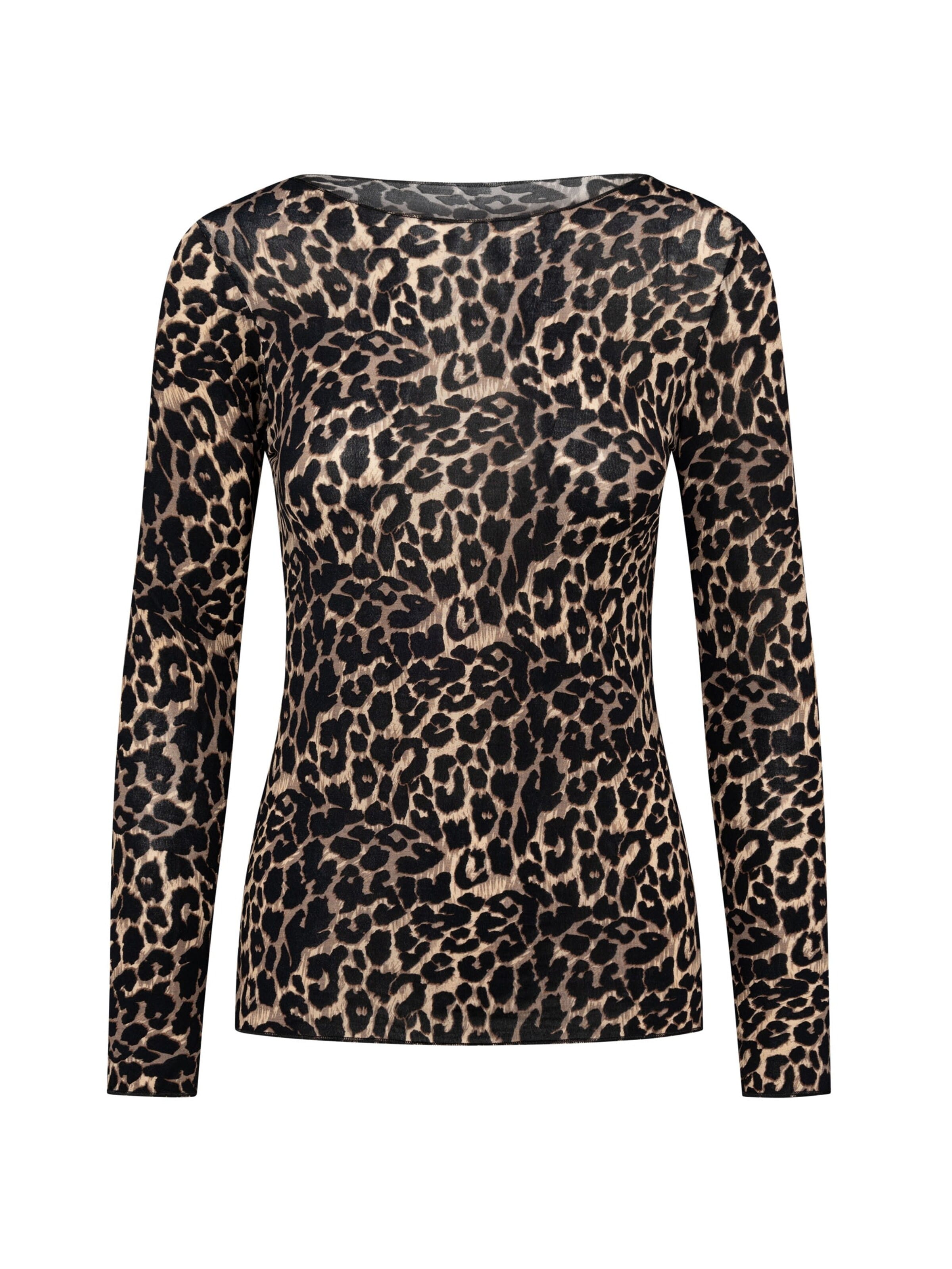 Maillot de corps 'Maglia Intima Donna Manica Lunga Cashmere & Modal Girocollo Animalier' Ciocca en noir : devant