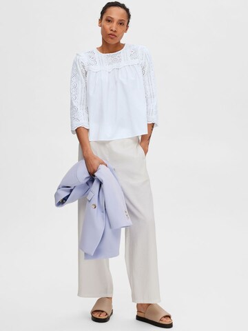 Wide Leg Pantalon SELECTED FEMME en blanc