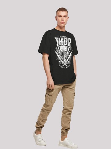 F4NT4STIC Shirt 'Marvel Thor Ragnarok Thor Hammer Logo' in Zwart