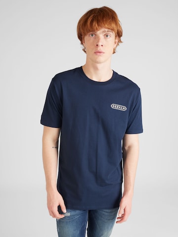 DENHAM T-Shirt 'Stamp' in Blau