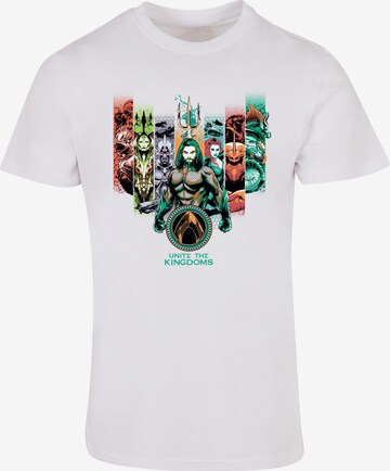 ABSOLUTE CULT Shirt 'Aquaman - Unite The Kingdoms' in Wit: voorkant