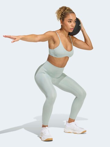 ADIDAS PERFORMANCE Skinny Sportbroek 'Optime Power Essentials' in Groen: voorkant