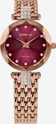 JOWISSA Analog Watch 'Facet Strass' in Pink: front