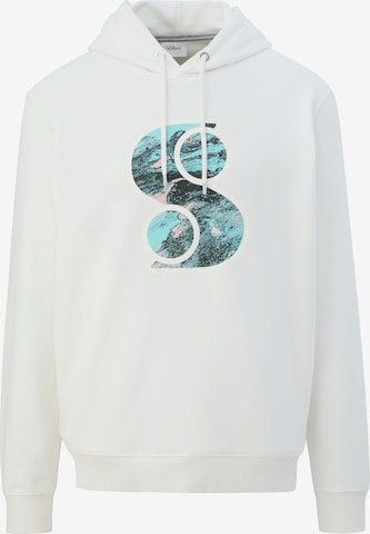 Sweat-shirt s.Oliver en blanc : devant