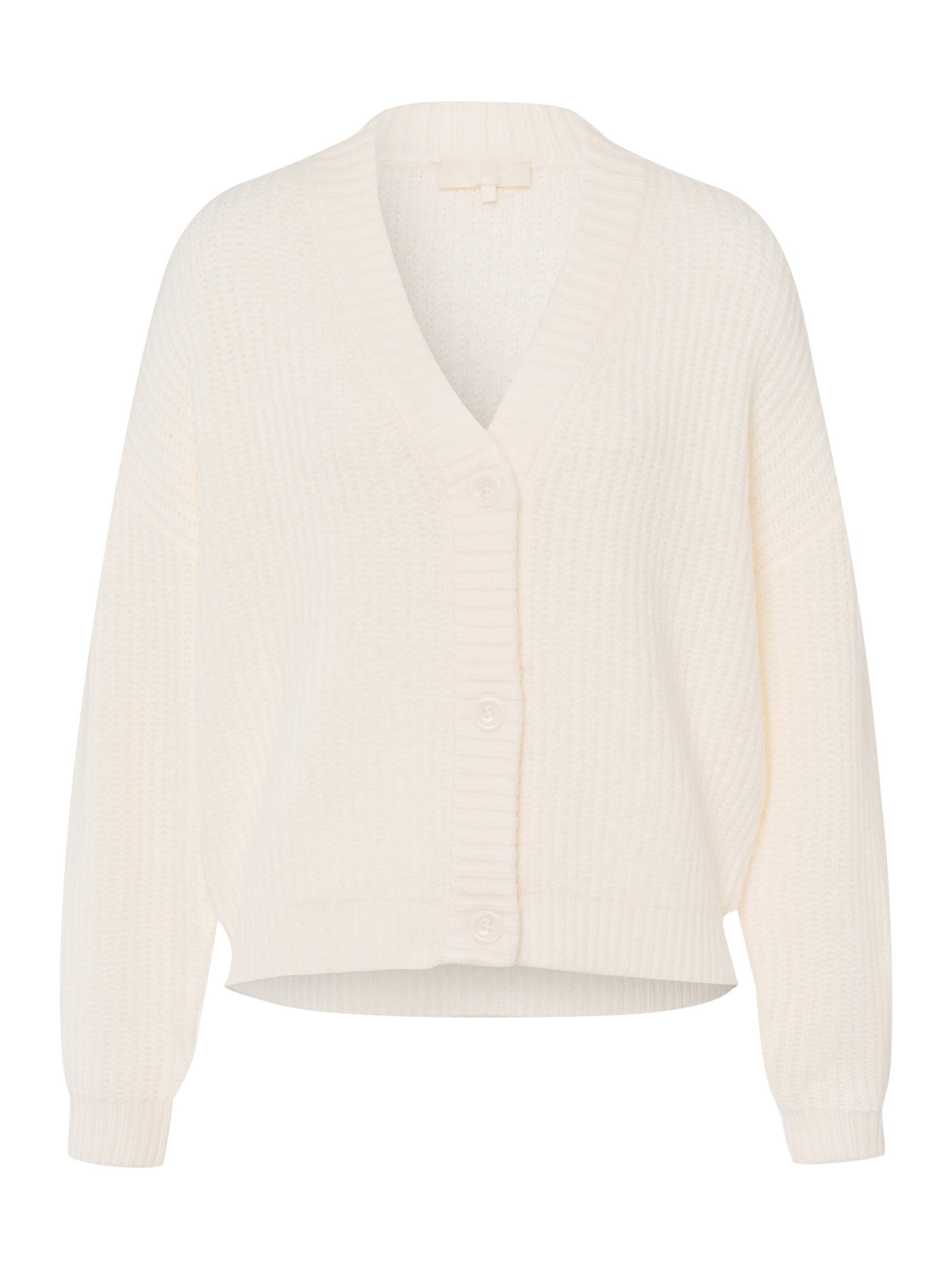 Les Lunes Gebreid vest 'Margoot' in Wit: voorkant