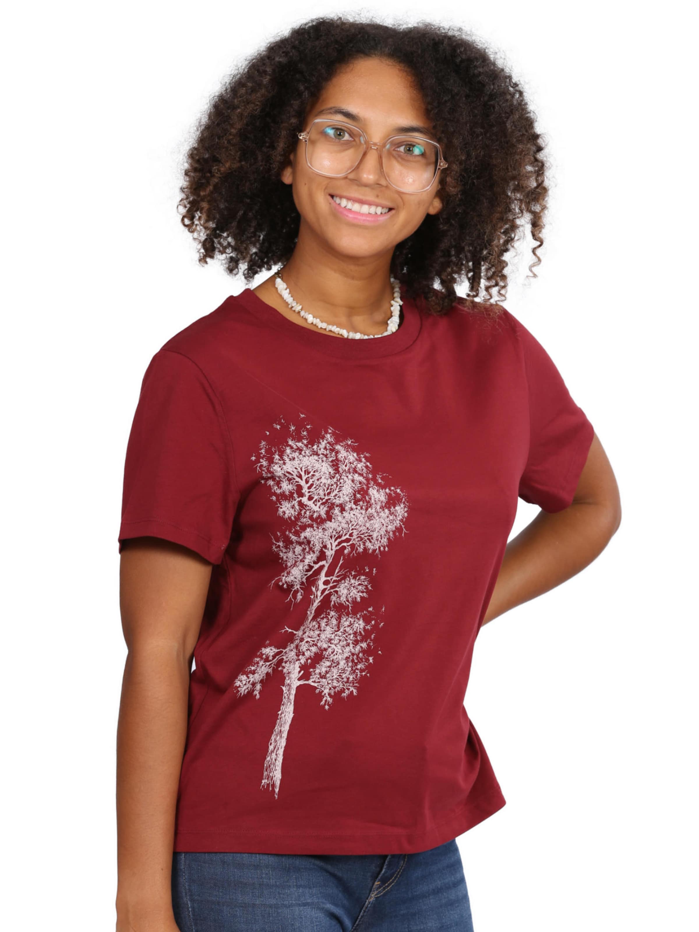 Life-Tree Shirt 'Fairwear Kiefer' in Red: front