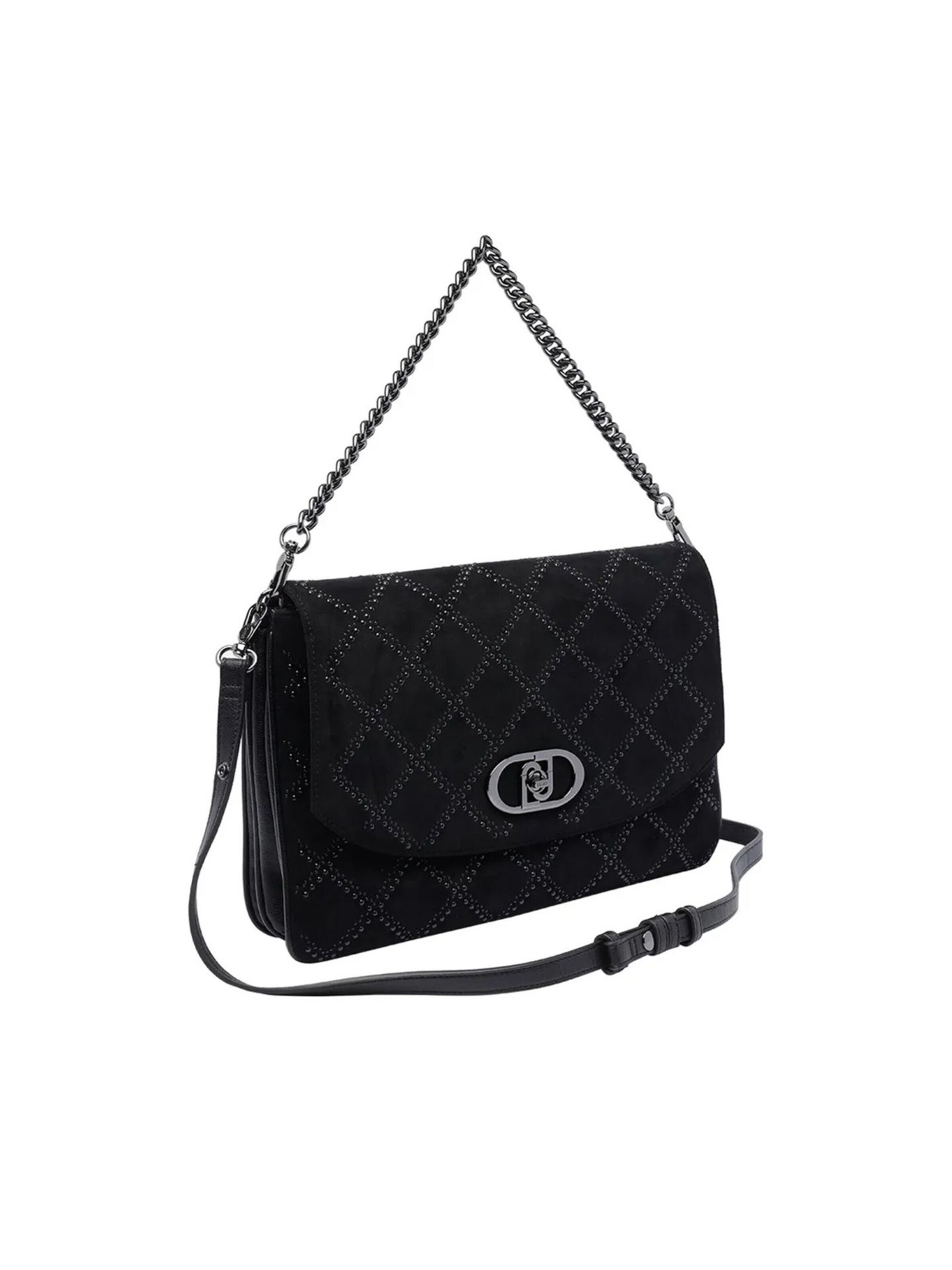Liu Jo - Bolso de hombro 'Liu Jo Flat Handbag with studs' en negro