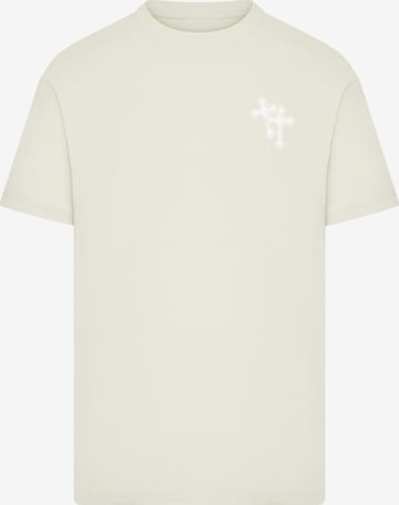 Mister Tee - Camisa 'Believe In Strength' em bege: frente