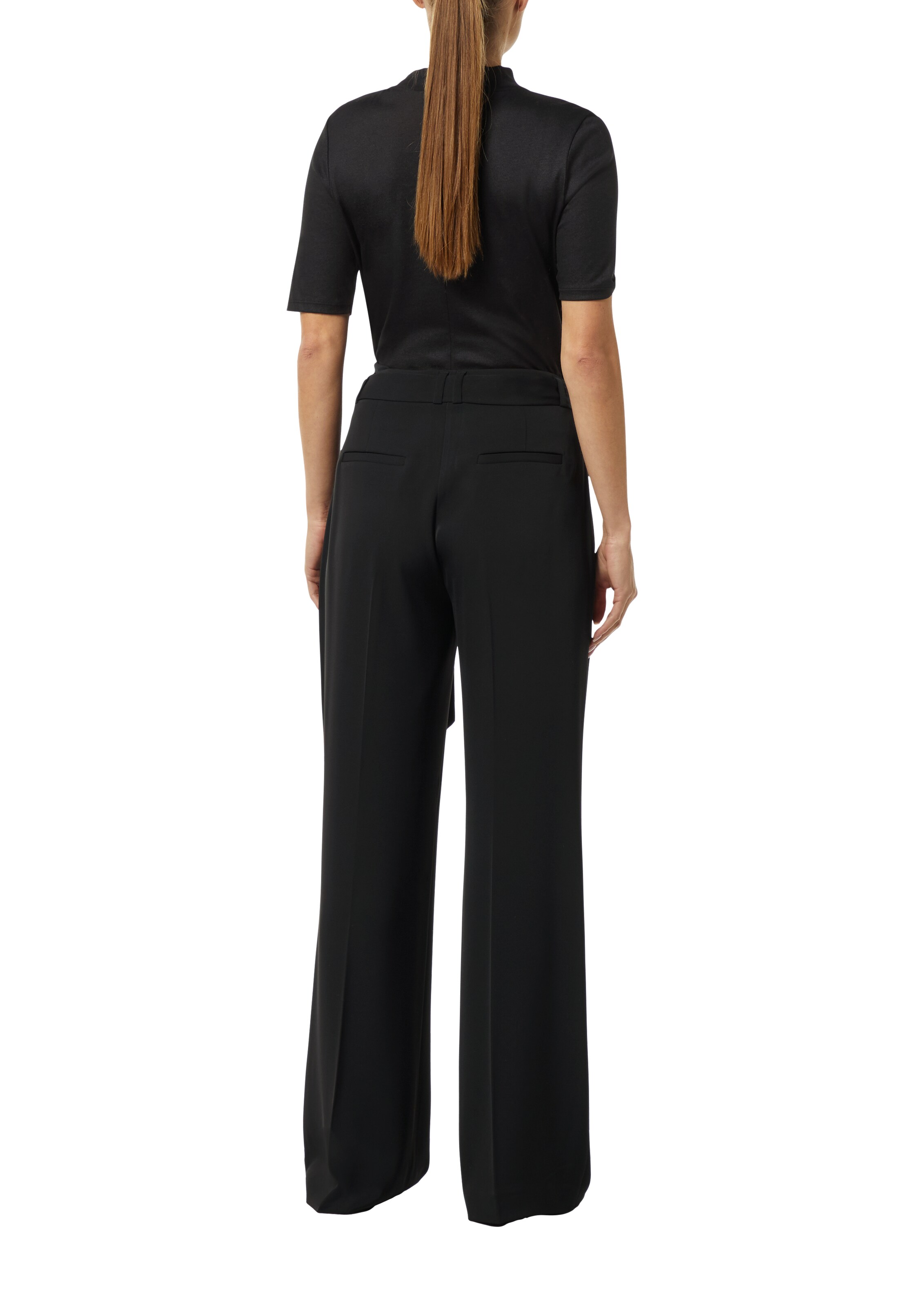 COMMA Wide Leg Hose in Schwarz: Rückseite