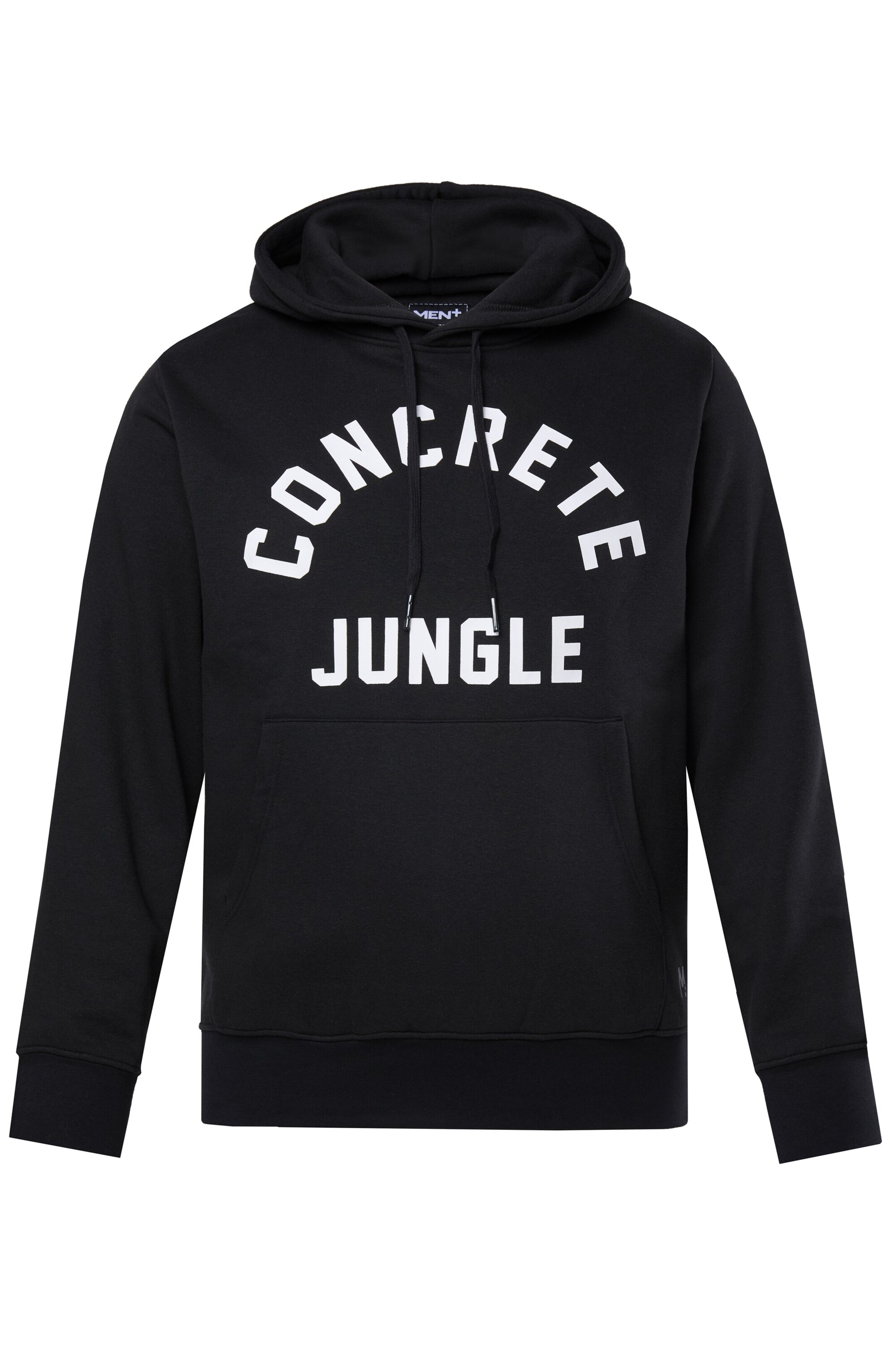 Men Plus Sweatshirt in Zwart: voorkant