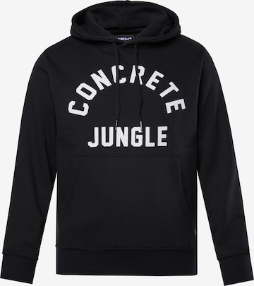 Men Plus Sweatshirt in Zwart: voorkant