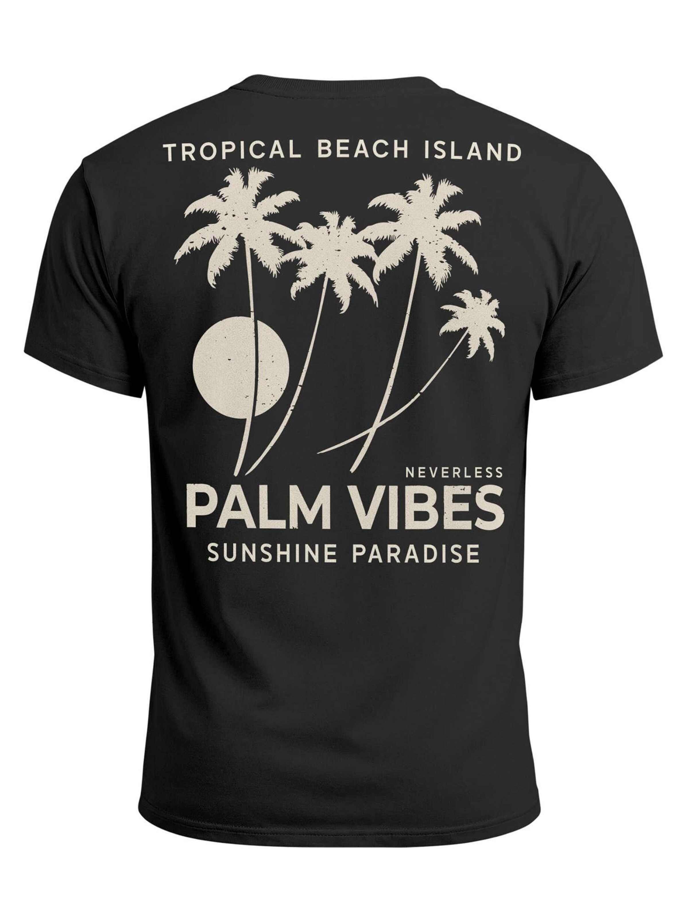 Neverless Shirt 'Palm Vibes'‌‌‌‌‌‌‌‌‌ in Schwarz: Vorderseite
