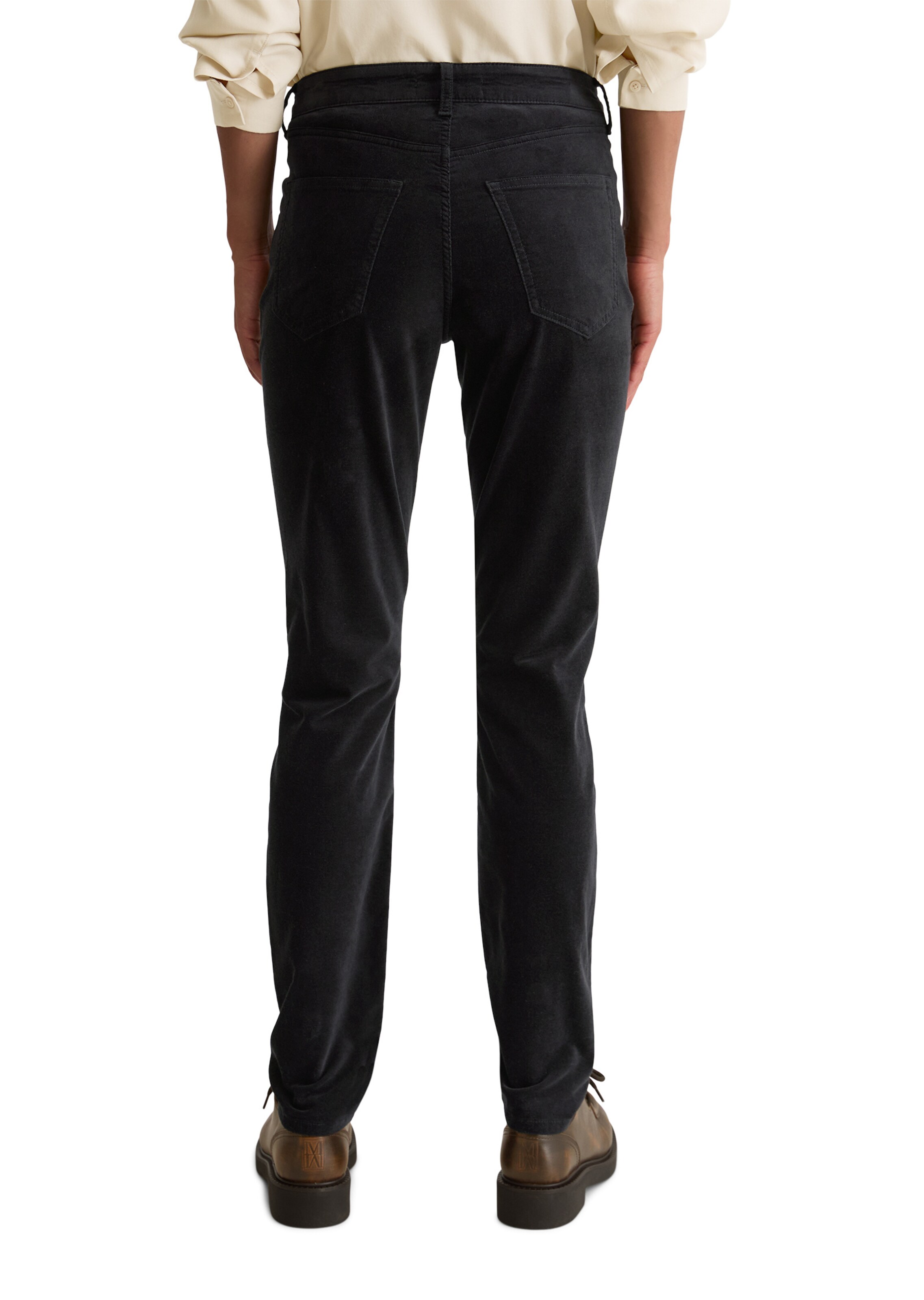 Marc O'Polo Slim fit Trousers 'Alkea' in Black