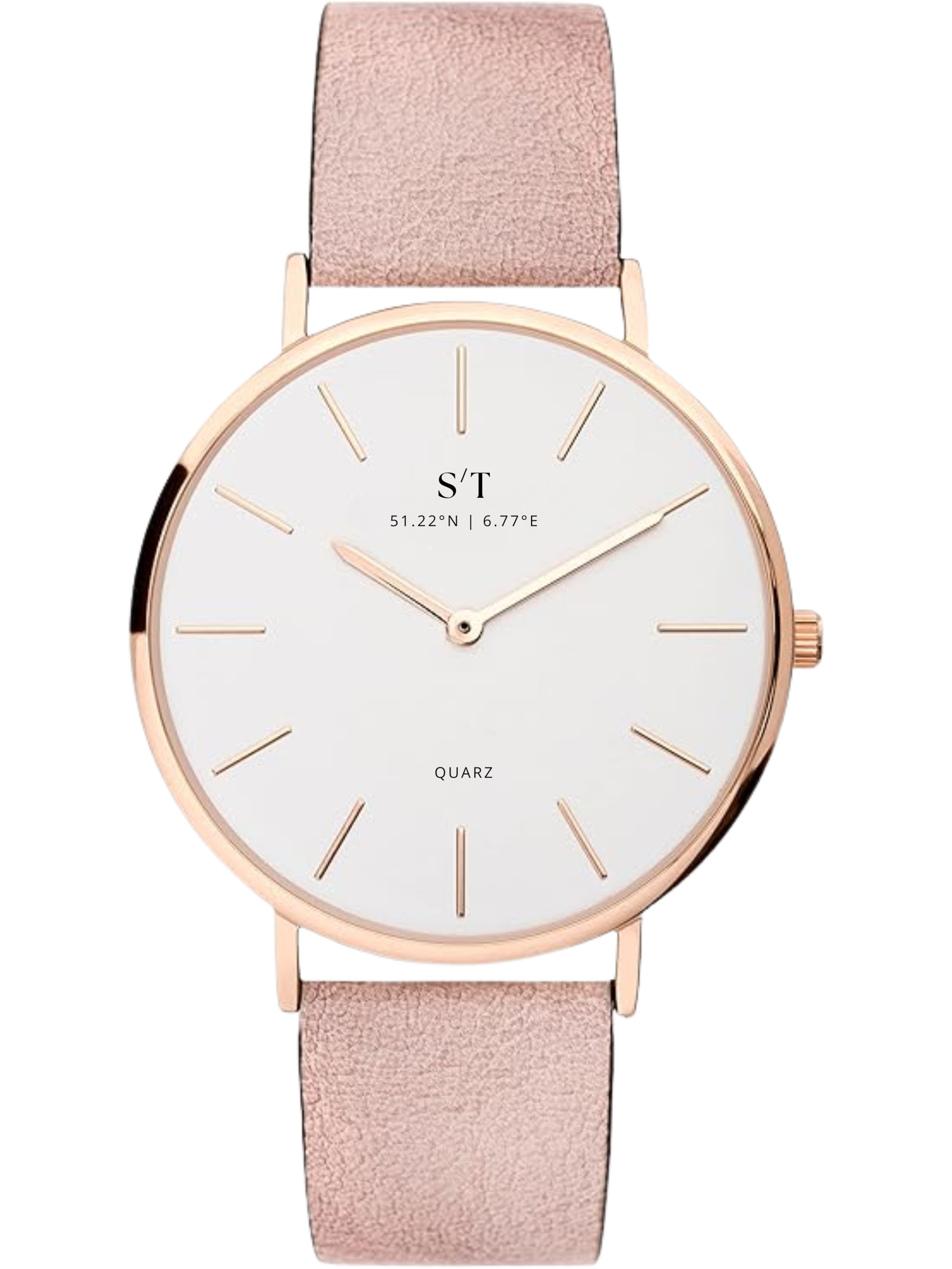 S&T Design Analog Watch 'II' in Pink: front