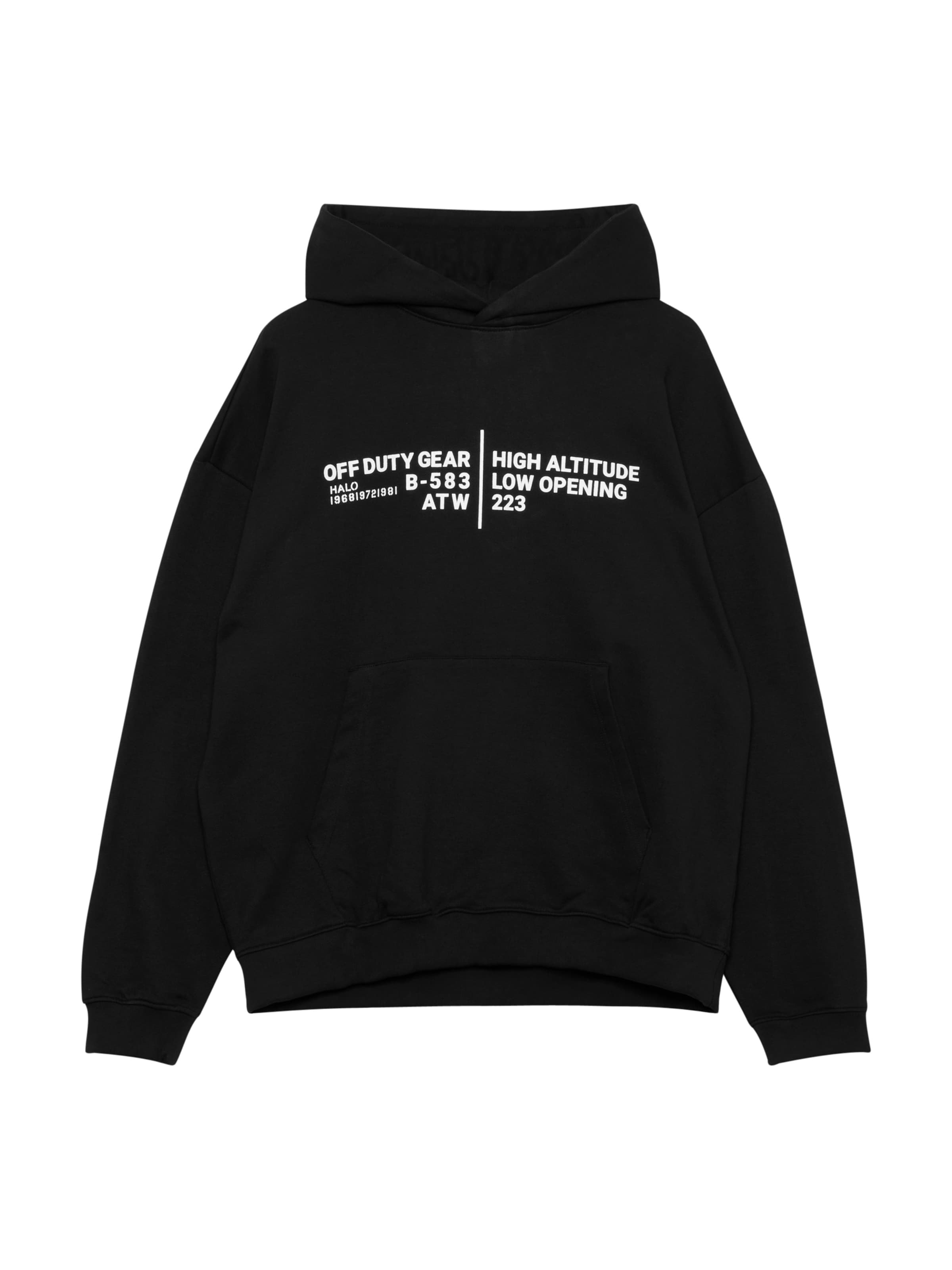 Sweat-shirt HALO en noir : devant
