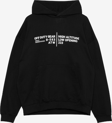 Sweat-shirt HALO en noir : devant