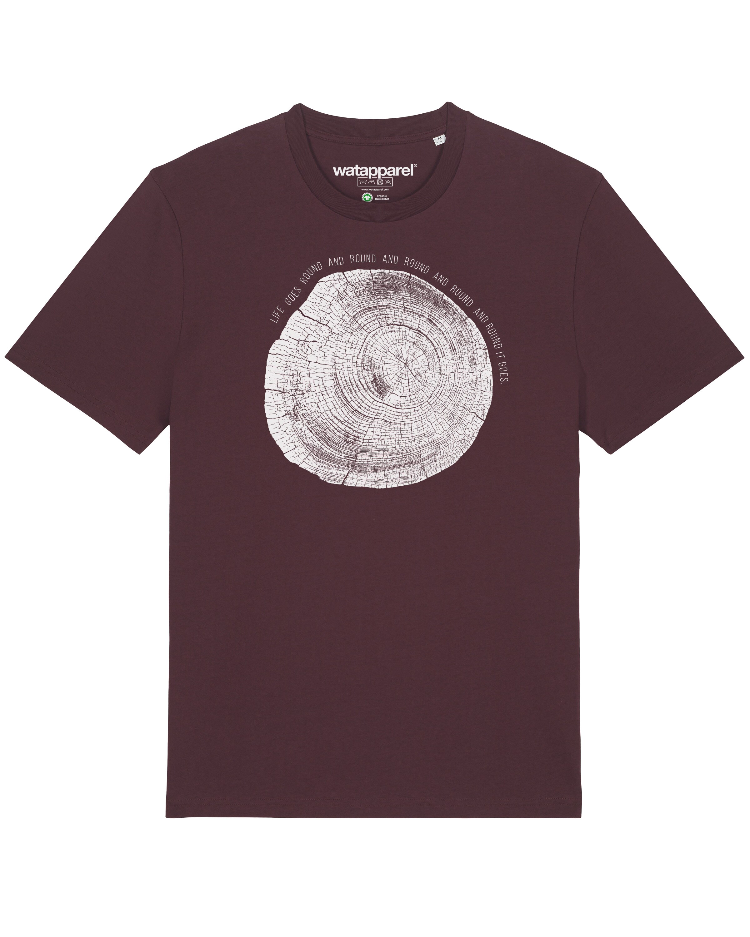 Watapparel T-Shirt ' Baumscheibe ' in Rot: Vorderseite