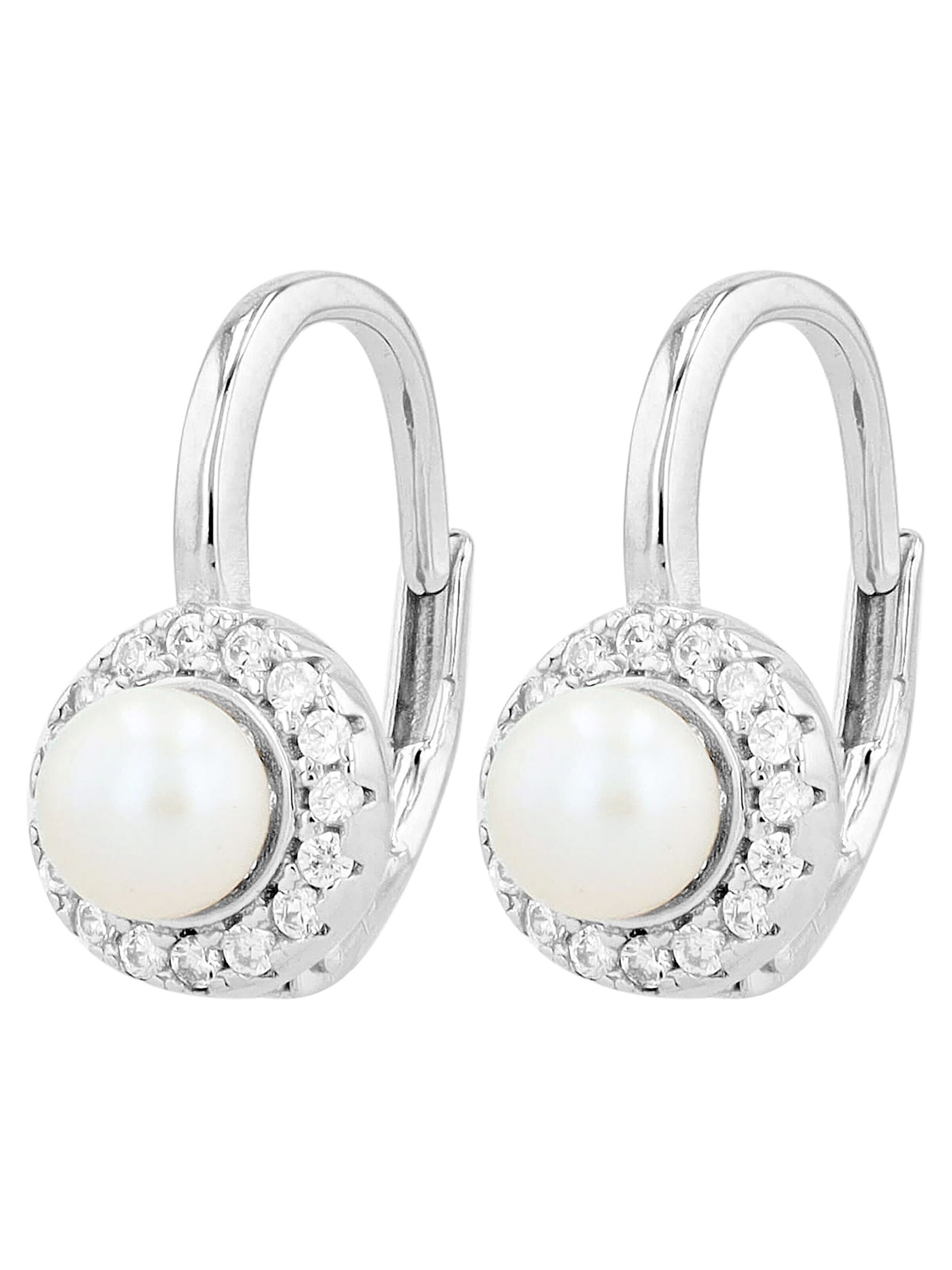Akzent Earrings '"Pearl" aus 925 Sterlingsilber, rhodiniert, langlebig' in Silver