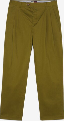 TOMMY HILFIGER Loose fit Pleat-Front Pants 'Crest' in Green: front