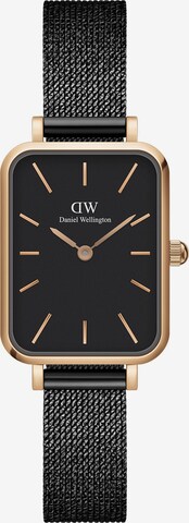 Daniel Wellington Analog Watch 'Quadro Pressed Ashfield RG Black' in Black: front