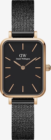 Daniel Wellington Analoog horloge 'Quadro Pressed Ashfield RG Black' in Zwart: voorkant