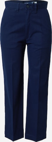 Wide leg Pantaloni con piega frontale di Polo Ralph Lauren in blu: frontale