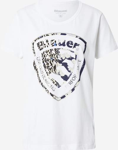 Blauer.USA Särk 'MANICA CORTA' kitt / suitsusinine / pruun / must / valkjas, Tootevaade