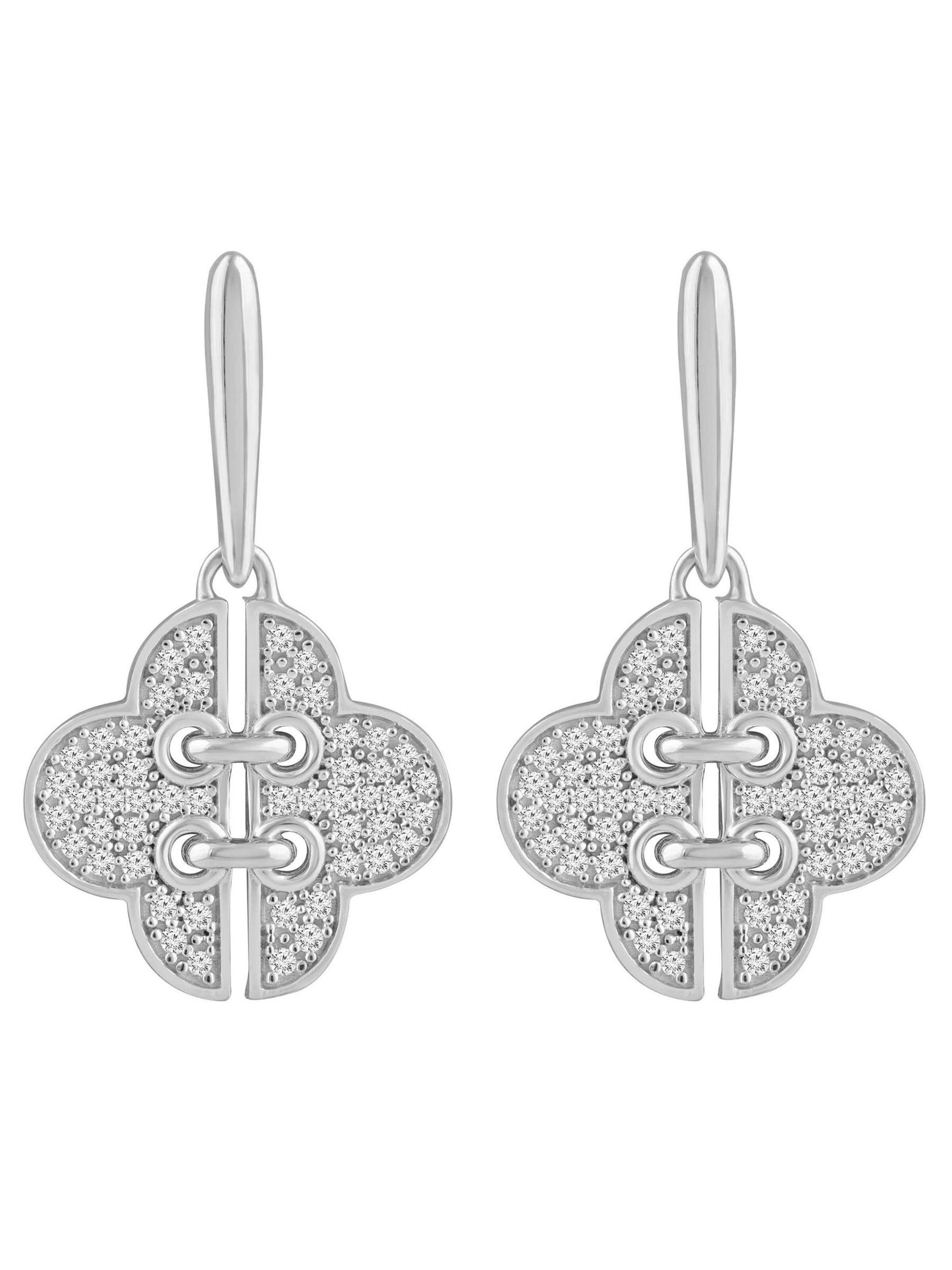 Diamant Exquis Earrings in Silver: front