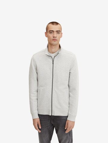 TOM TAILOR Sweat jacket in Grey: front