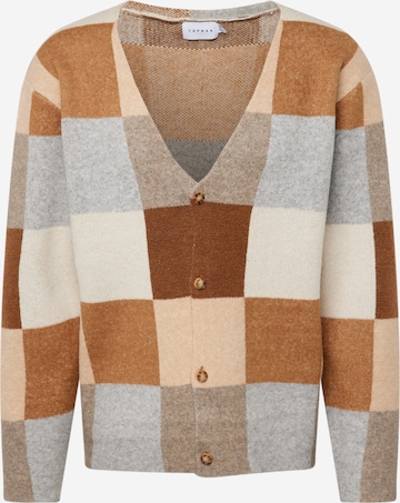 TOPMAN Knit Cardigan in Brown: front