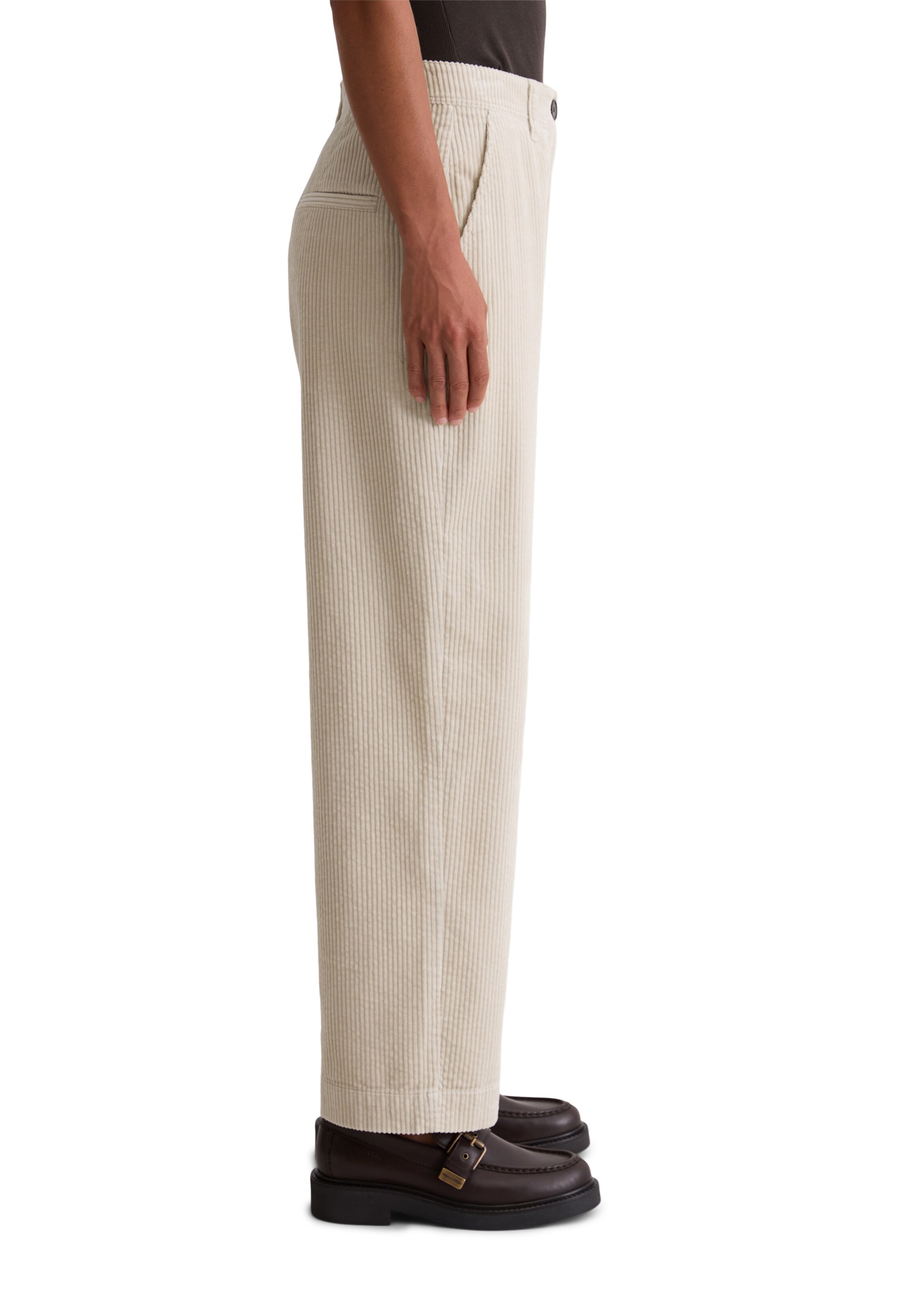 Marc O'Polo Loose fit Trousers 'Lande' in Beige