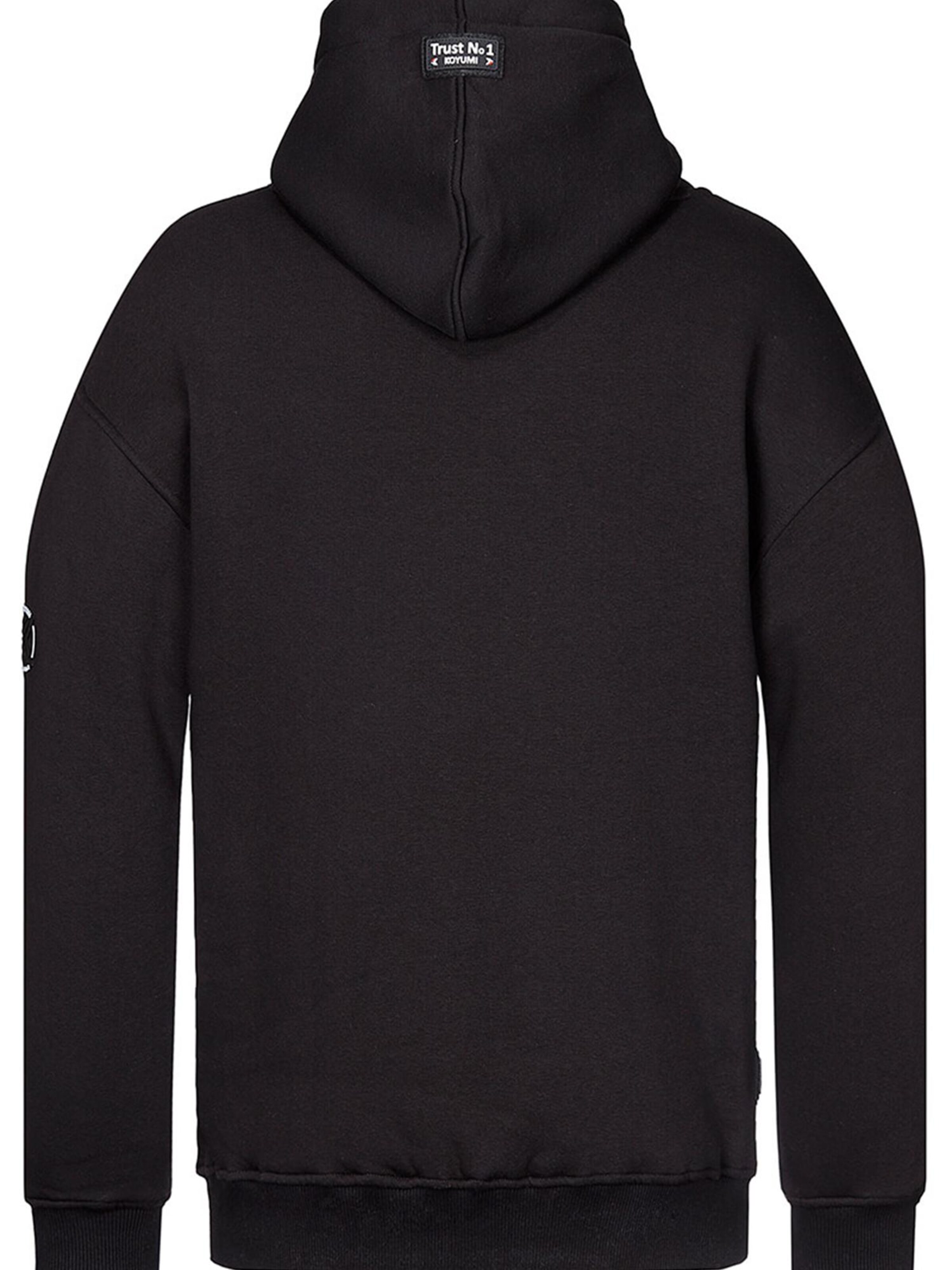 Sweat-shirt 'Oversize Hoodie mit Zipper & Print – 3-Faden Stoff - Warm 'Yasin Says'' Koyumi en noir