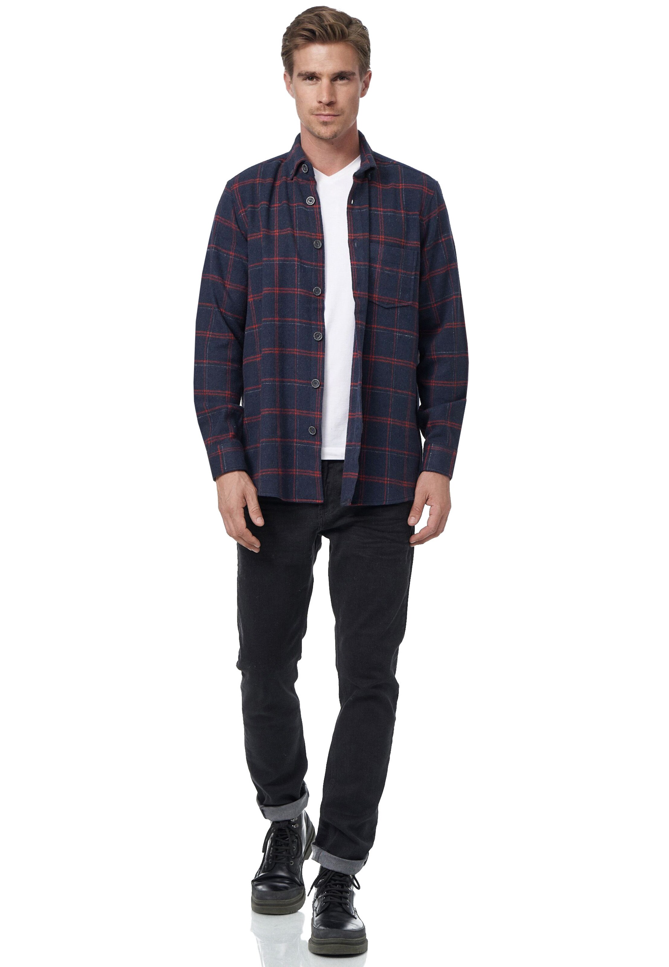 Rusty Neal Slim fit Overhemd in Blauw