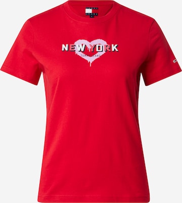 T-shirt Tommy Jeans en rouge : devant